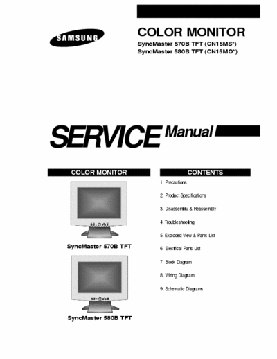 Samsung SyncMaster 570B TFT LCD service manual